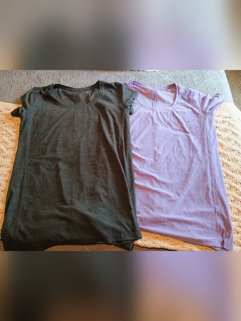 Old Navy Active Tees - Gray and Lilac Medium Tall